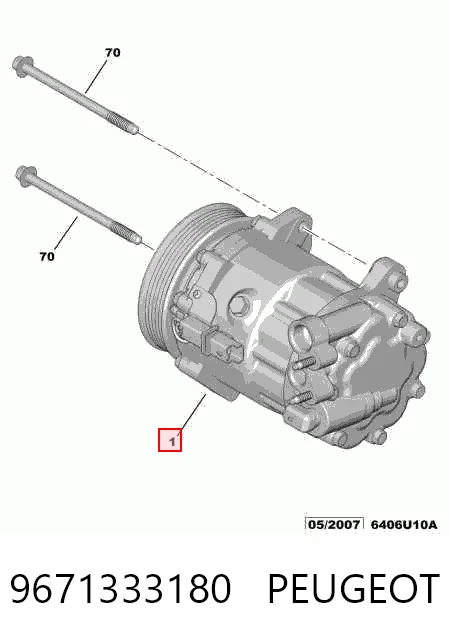 9671333180 Peugeot/Citroen Компресор холодоагенту