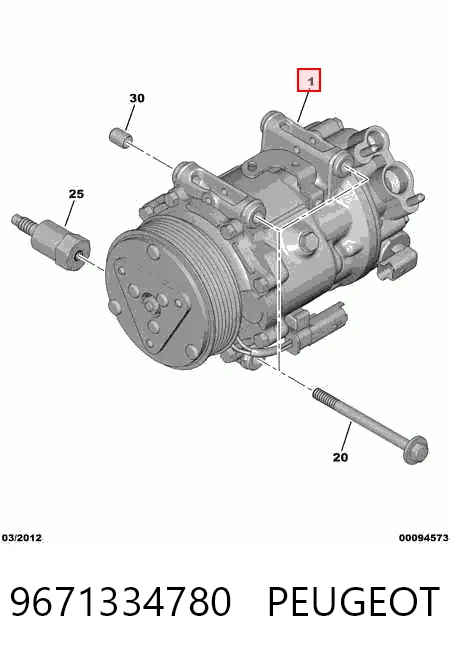 9671334780 Peugeot/Citroen Компресор холодоагенту