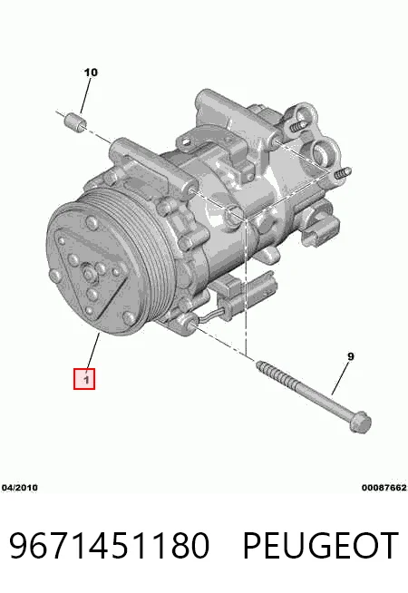 9671451180 Peugeot/Citroen Компресор холодоагенту