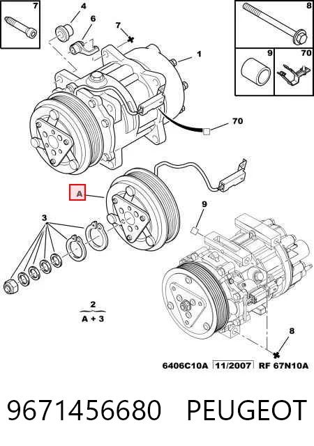 9671456680 Peugeot/Citroen Компресор холодоагенту