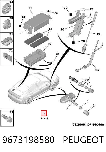 9673198580 Peugeot/Citroen Датчик шин