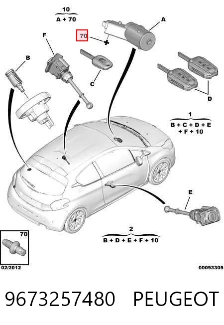 9673257480 Peugeot/Citroen Замок запалювання