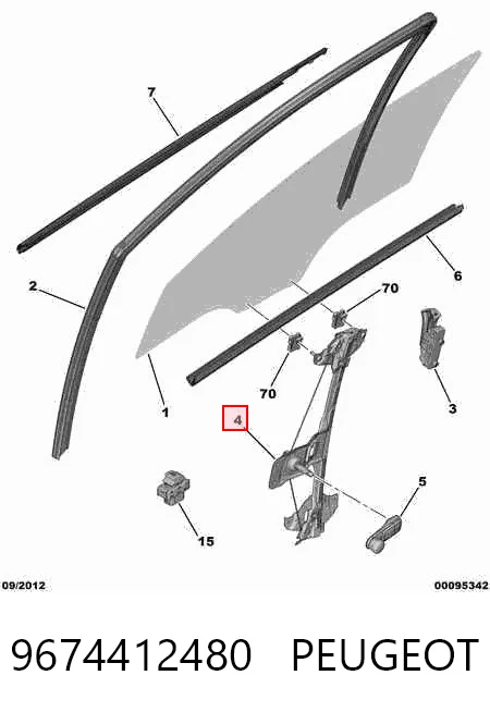 9674412480 Peugeot/Citroen Підйомник механічний вітрового скла