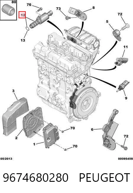 9674680280 Peugeot/Citroen Клапан електромагнітний положення розподільного