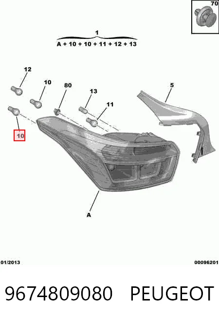 Ліхтар задній лівий Plrsolutions PLR5190848 ціна, від 98.19 USD