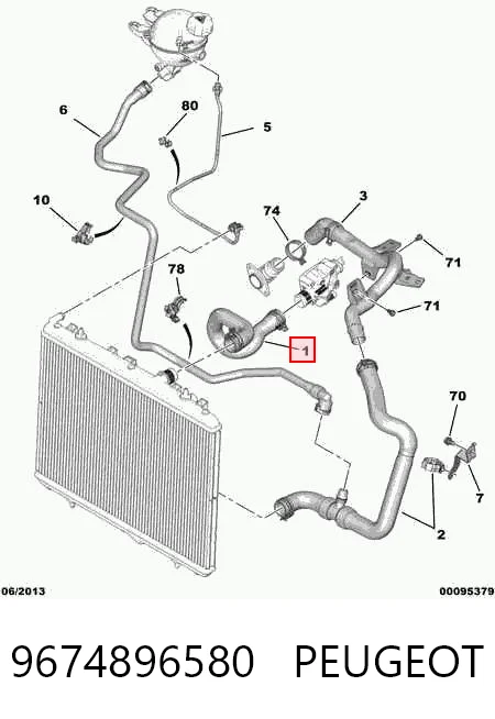 9674896580 Peugeot/Citroen Патрубок системи охолодження