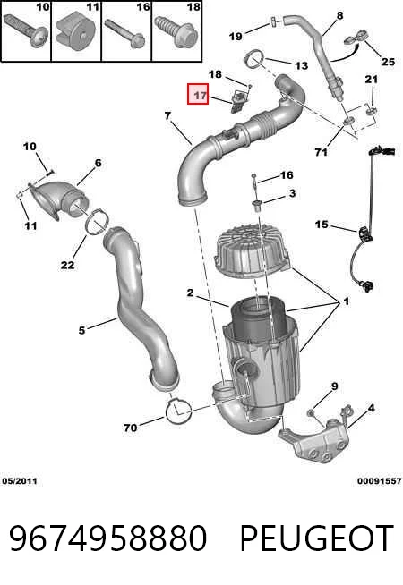 9674958880 Peugeot/Citroen Датчик витрати повітря