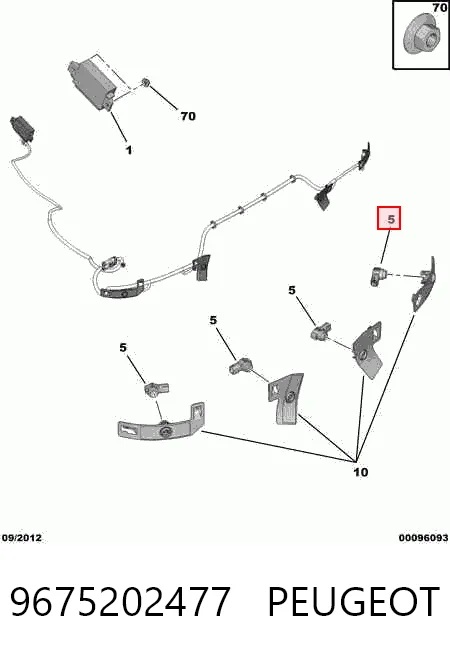 9675202477 Peugeot/Citroen Датчик сигналізації паркування (парктронік), передній