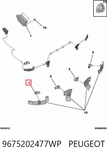 9675202477WP Peugeot/Citroen Датчик сигналізації паркування (парктронік), передній