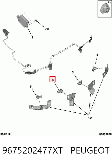 9675202477XT Peugeot/Citroen Датчик сигналізації паркування (парктронік), передній