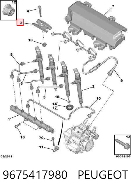 BK2Q9L535AE Ford Тримач форсунки дизельної