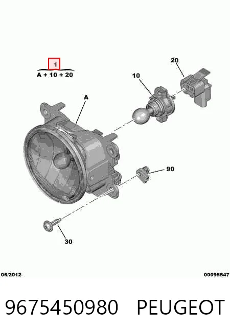 9675450980 Peugeot/Citroen Протитуманки, ліваі, права