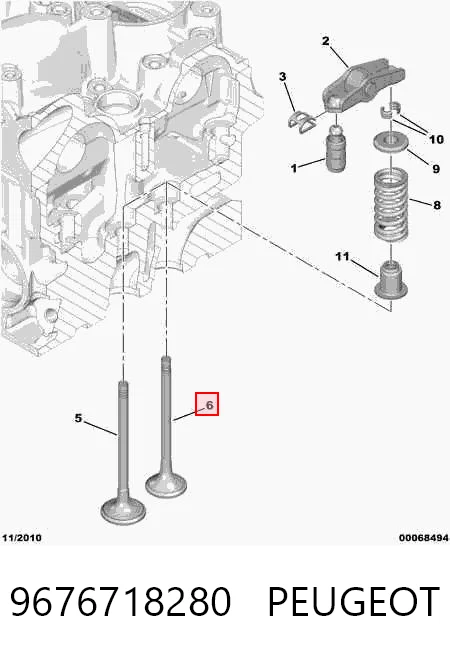 9676718280 Peugeot/Citroen Клапан випускний