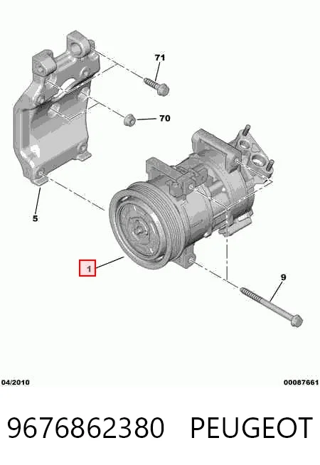 9676862380 Peugeot/Citroen Компресор холодоагенту