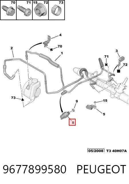 9677899580 Peugeot/Citroen Датчик насосу гідропідсилювача
