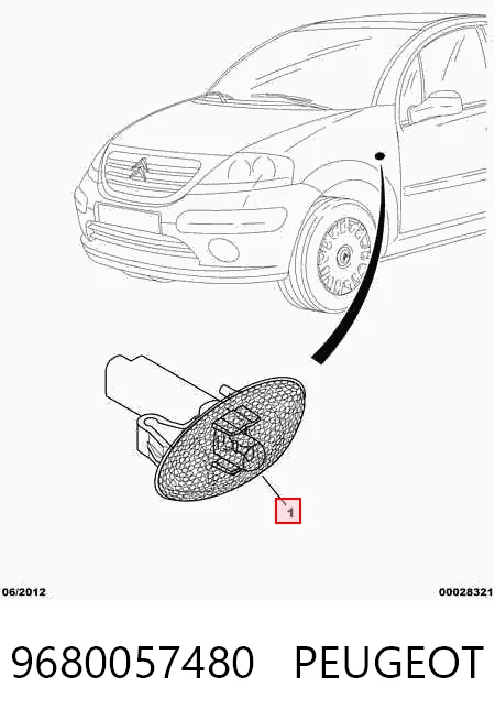 9680057480 Peugeot/Citroen Поворітель повороту на крилі