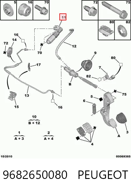 9682650080 Peugeot/Citroen Циліндр зчеплення робочий