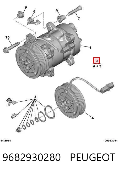 9682930280 Peugeot/Citroen Компресор холодоагенту