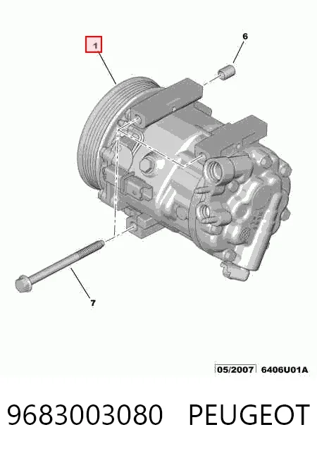 9683003080 Peugeot/Citroen Компресор холодоагенту