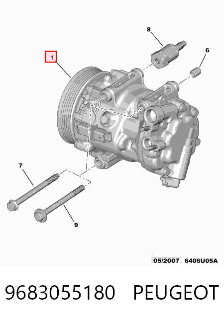 9683055180 Peugeot/Citroen Компресор холодоагенту
