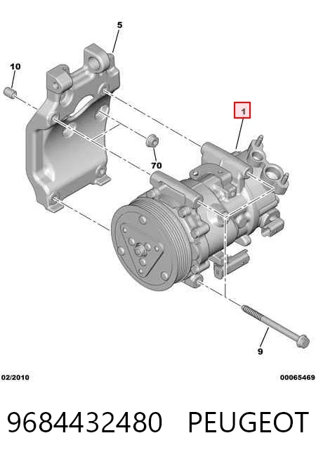 9684432480 Peugeot/Citroen Компресор холодоагенту