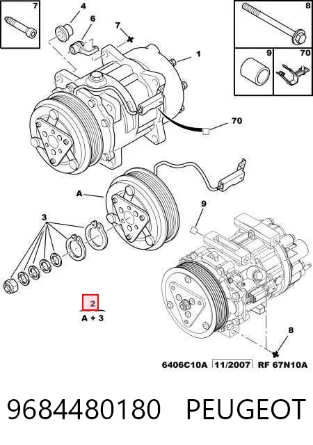 9684480180 Peugeot/Citroen Компресор холодоагенту
