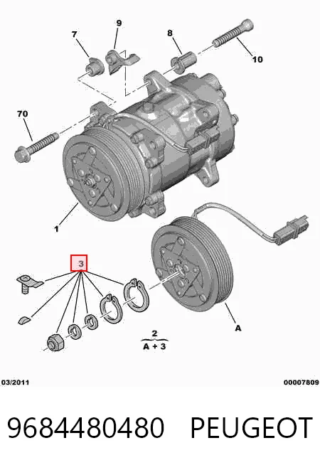 9684480480 Peugeot/Citroen Компресор холодоагенту