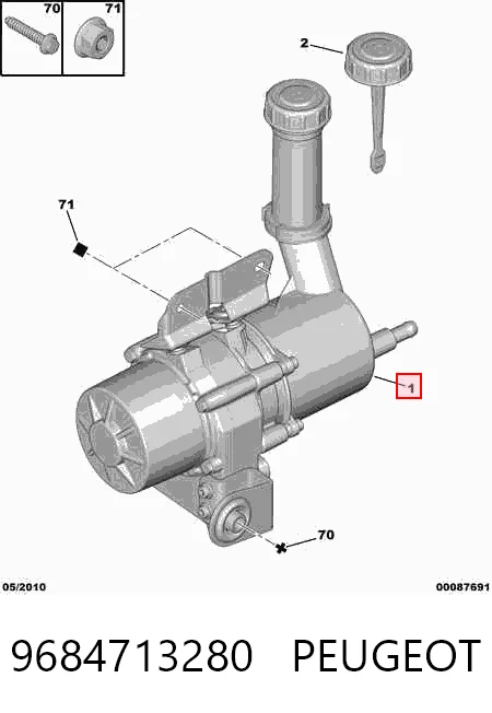 9684713280 Peugeot/Citroen Насос гідропідсилювача