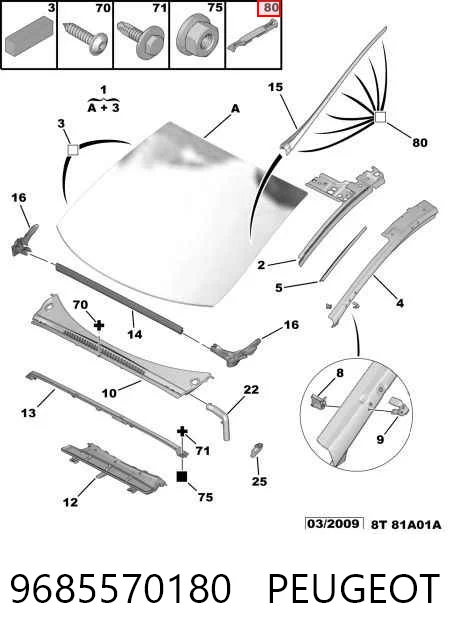 Кріплення бокового молдинга Icor AB204605A ціна, від 0.42 USD