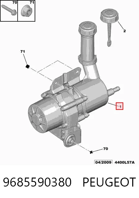 9685590380 Peugeot/Citroen Насос гідропідсилювача