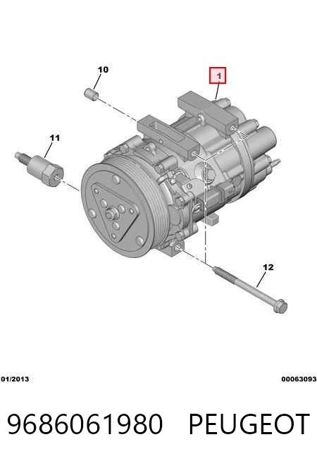 9686061980 Peugeot/Citroen Компресор холодоагенту