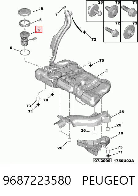 9687223580 Peugeot/Citroen Електробензонасос