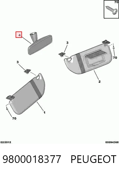 Купити Дзеркало салону Peugeot 301  