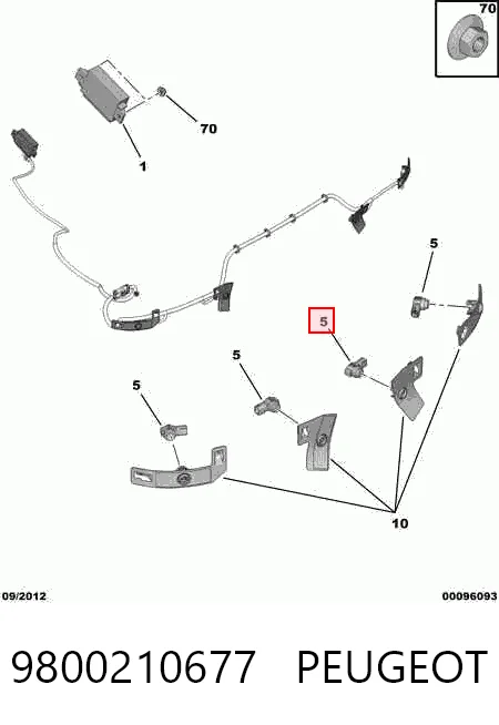 9800210677 Peugeot/Citroen Датчик сигналізації паркування (парктронік), передній