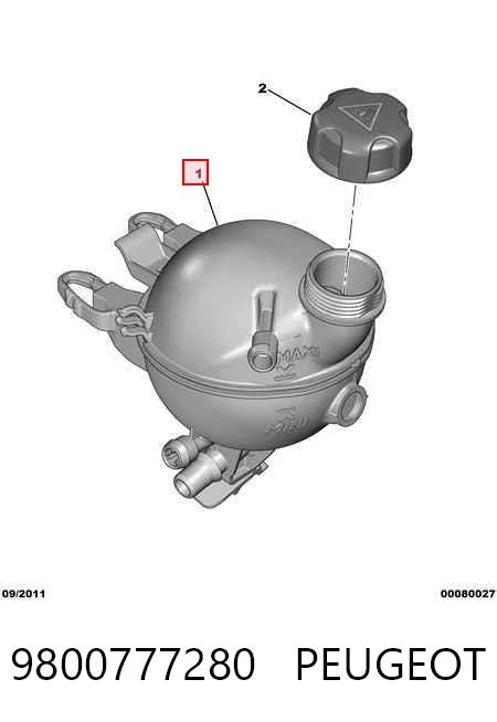 9800777280 Peugeot/Citroen Розширювальний бачок охолодження