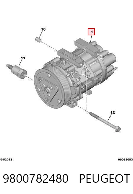 9800782480 Peugeot/Citroen Компресор холодоагенту