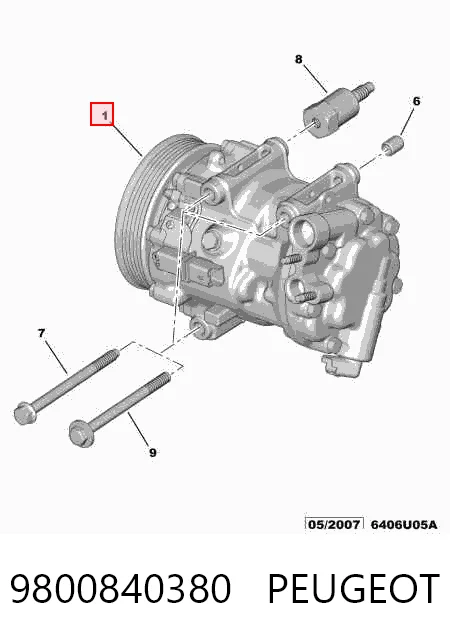 9800840380 Peugeot/Citroen Компресор холодоагенту