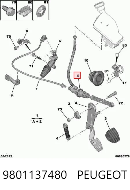 9801137480 Peugeot/Citroen Циліндр зчеплення, головний