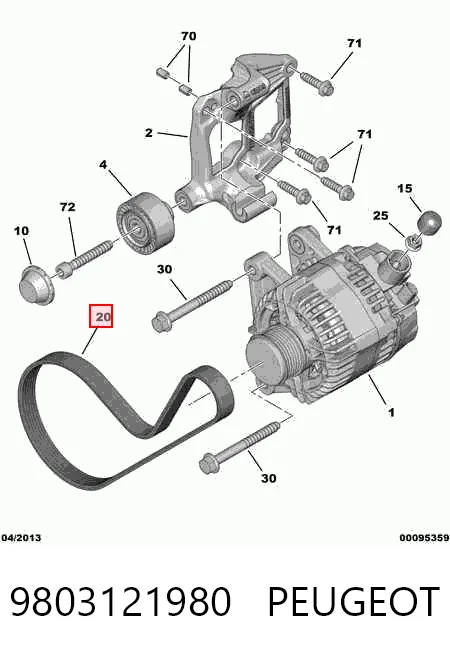 Купити 3648145 Opel Ремінь генератора