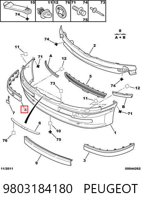 Накладка бампера переднього, права Polcar 5747076 ціна, від 8.89 USD