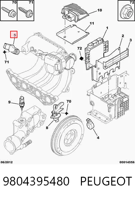 9804395480 Peugeot/Citroen Датчик наддува