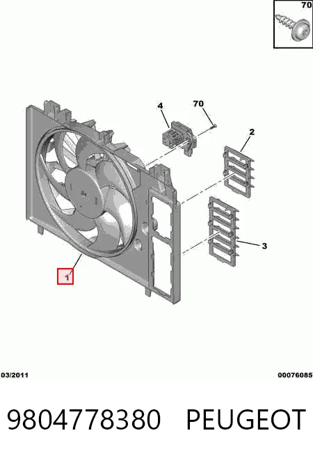 Дифузор радіатора охолодження, в зборі з двигуном і крильчаткою Thermotec D8C010TT