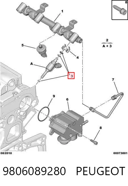 9806089280 Peugeot/Citroen Ремкомплект форсунки