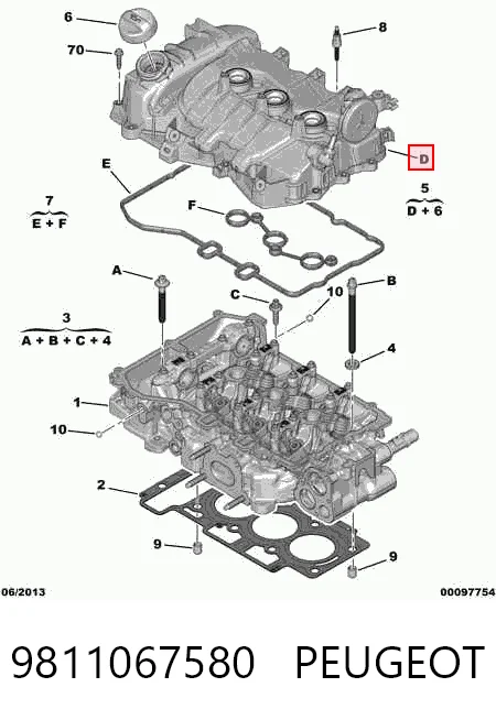9811067580 Peugeot/Citroen Кришка двигуна