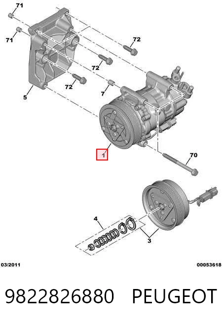 9822826880 Peugeot/Citroen Компресор холодоагенту