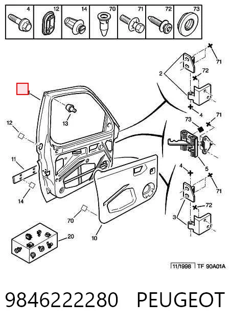 Двері передні, ліві Citroen Berlingo фургон (M) (1996 - 2008) ціна, від 82.40 USD