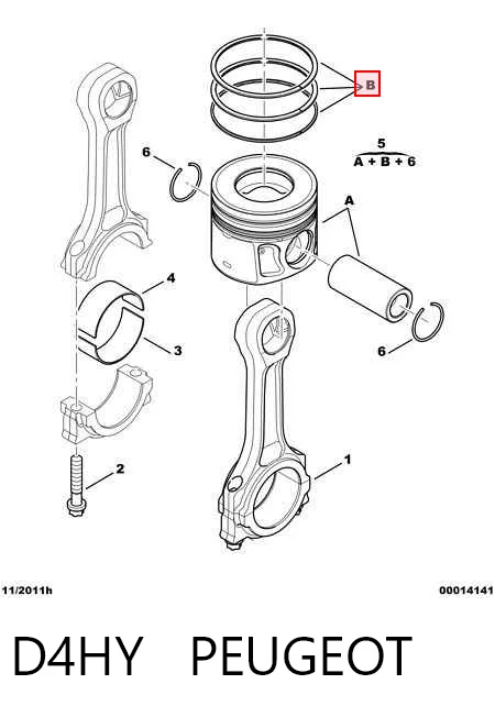Поршень в комплекті на 1 циліндр, STD 9660381480 Fiat/Alfa/Lancia