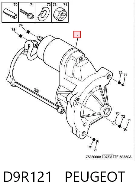 D9R121 Peugeot/Citroen Стартер двигуна
