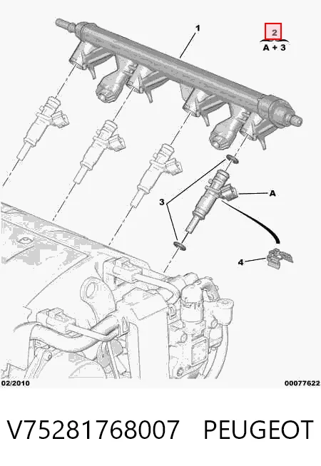 V75281768007 Peugeot/Citroen Форсунка вприску палива