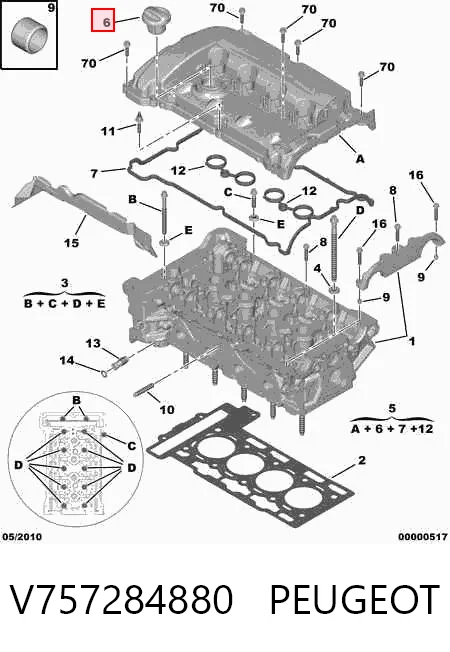 V757284880 Peugeot/Citroen Кришка маслозаливной горловини